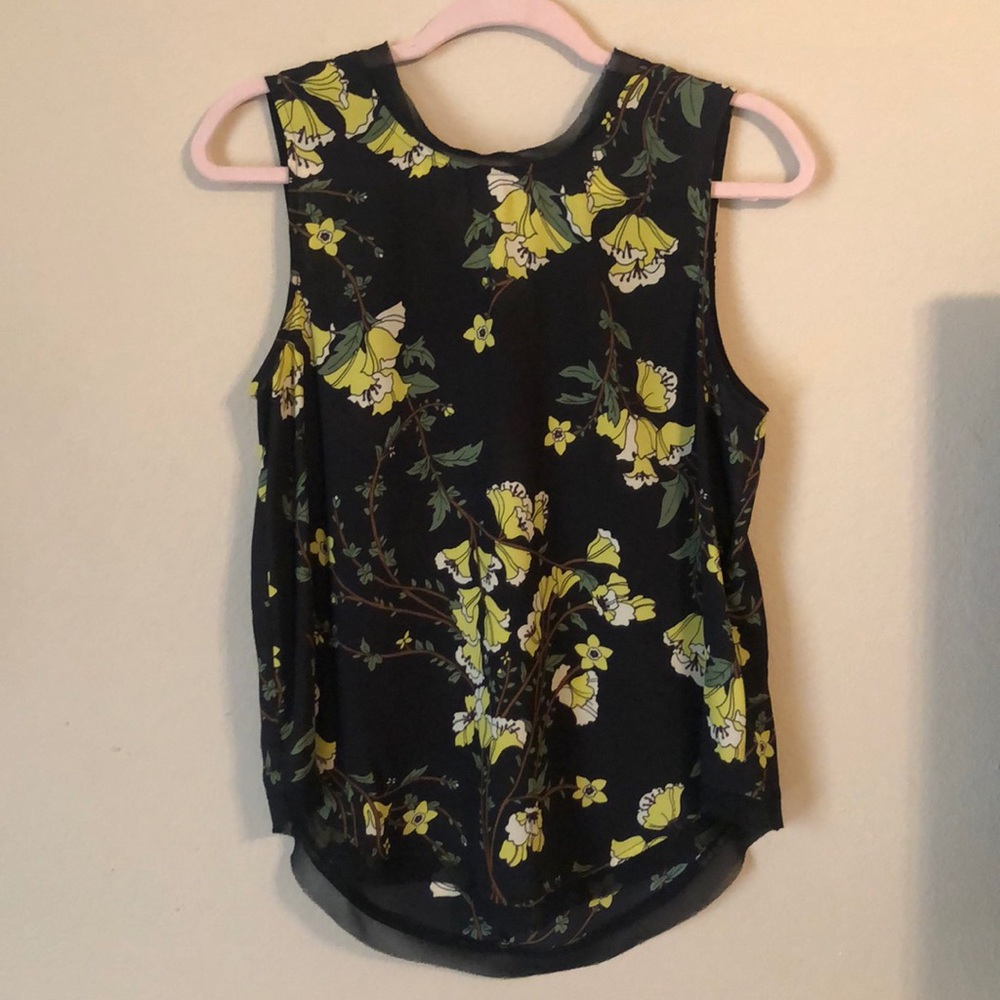 Black floral tank